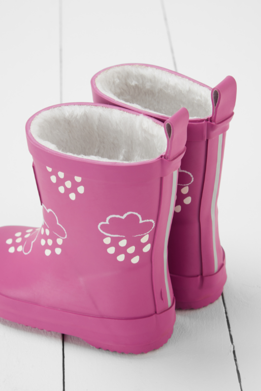 An image of the Grass & Air Colour Changing Kids Wellies in Orchid Pink.