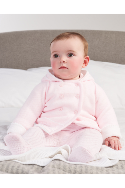 An image of the Dandelion Knitted Hooded Baby Jacket