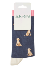 An image of the Schoffel Ladies Cotton Socks in Navy Labrador.