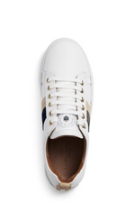 An image of the Fairfax & Favor Women's Alexandra Neutral Tri-Colour Leather Trainers.