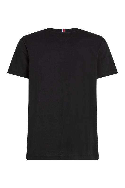 An image of the Tommy Hilfiger Hilfiger Stripe T-Shirt in Black.