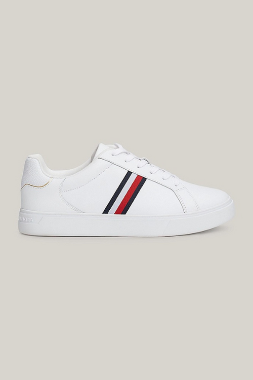 An image of the Tommy Hilfiger Essential Court Sneakers in White.