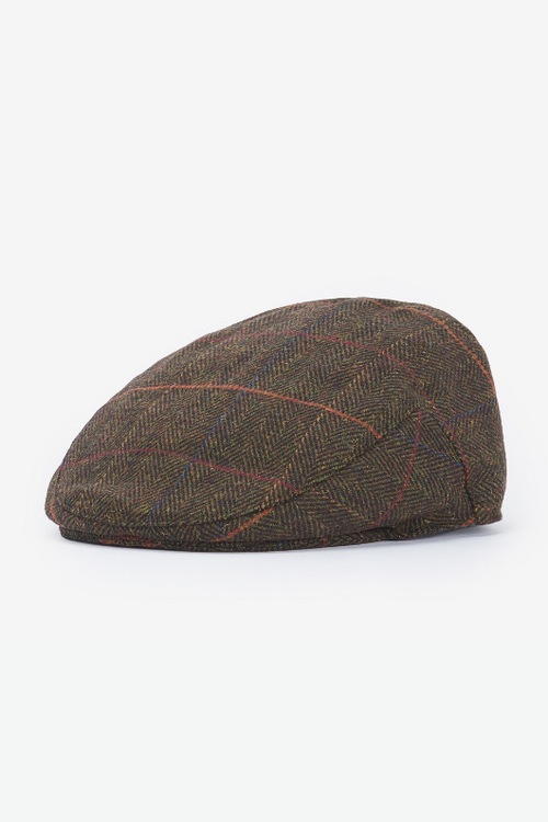 An image of the Barbour Wilkin Flat Cap in Olive.