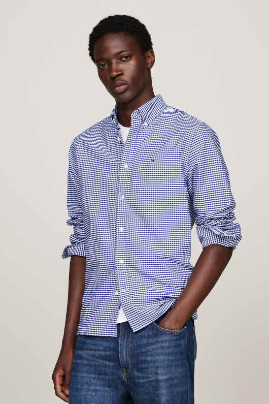 An image of the Tommy Hilfiger Gingham Regular Fit Oxford Shirt in Royal Blue / Check.