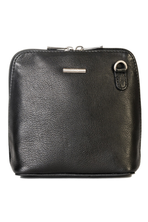 An image of the Nova Leathers Crossbody Bag in Black.