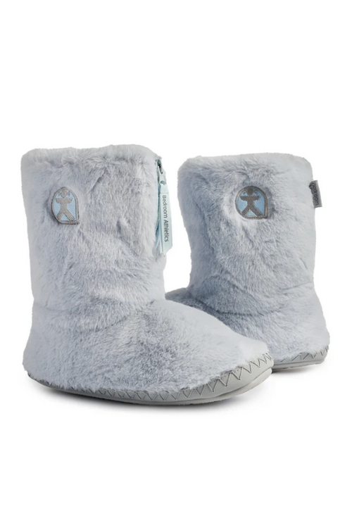 An image of the Bedroom Athletics Monroe Faux Fur Slipper Boot in the colour Arctic Blue/Trace Grey.