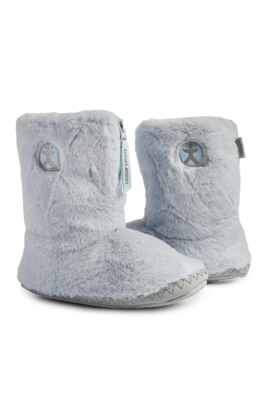 An image of the Bedroom Athletics Monroe Faux Fur Slipper Boot in the colour Arctic Blue/Trace Grey.