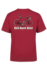 An image  of the Old Guys Rule Cranky T-Shirt in Cardinal Red.