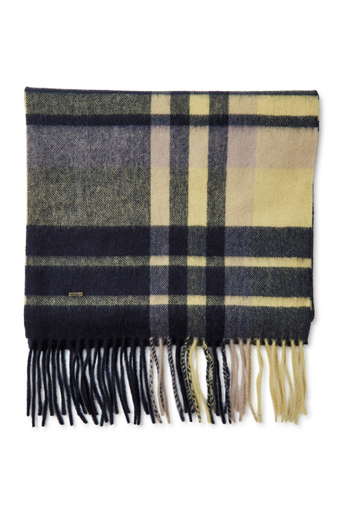 An image of the Dubarry Kildavin Plaid Scarf in Navy.