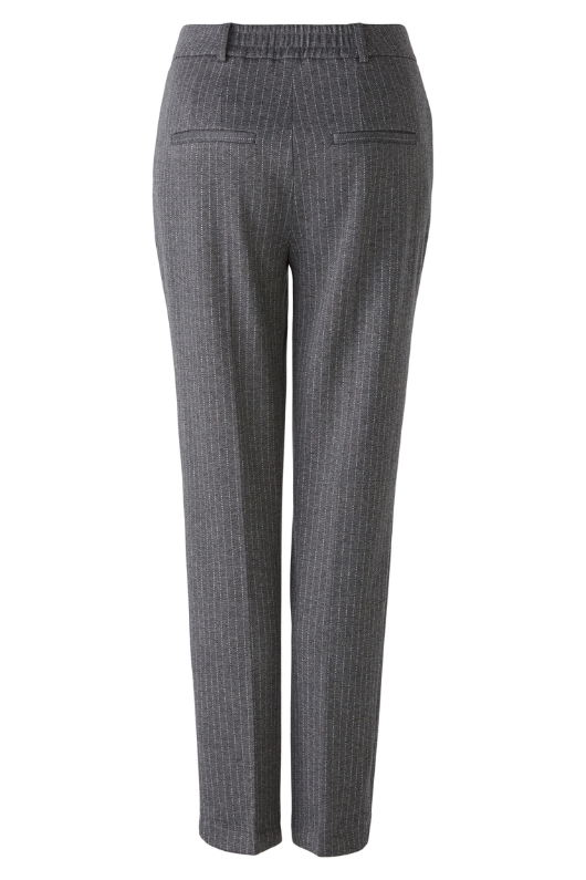 An image of the Oui Pinstripe Trousers in Grey Black.