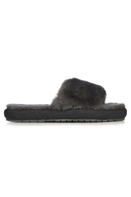 An image of the EMU Australia McKay Slippers in Charcoal.