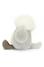 Jellycat Amuseabean Sheepdog. A sheepdog soft toy with tufty fur, floppy ears, waggy tail, and smiling face.