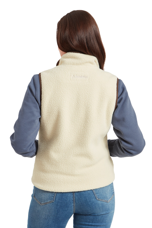 An image of the Schoffel Lyndon Retro Fleece Gilet in Ecru.