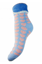 An image of the Joya Socks in Pink/Blue Heart.