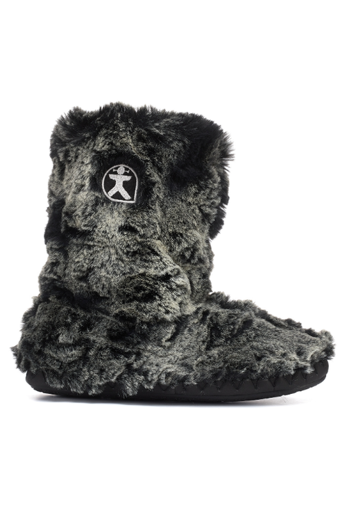 An image of the Bedroom Athletics Cole Luxury Faux Fur Boots in Black Wolf.