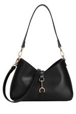 An image of the Every Other Shoulder Bag with Fastening Detail in Black.