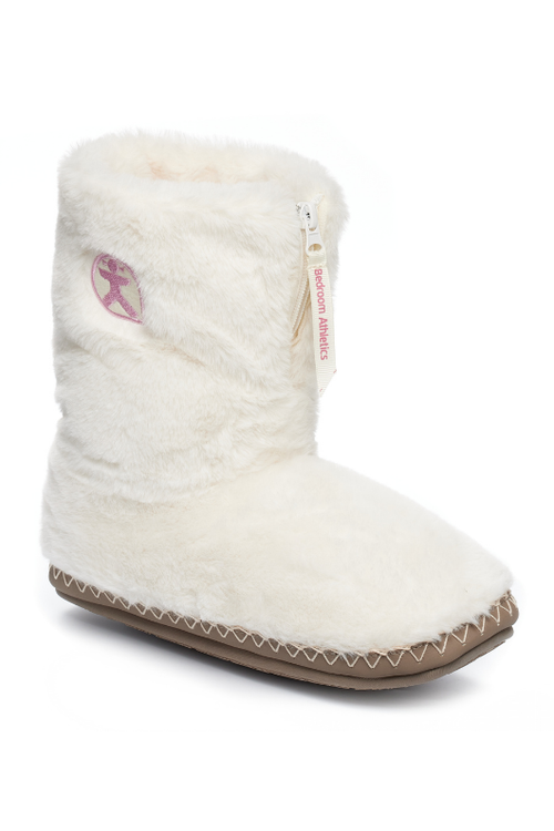 An image of the Bedroom Athletics Monroe Classic Faux Fur Boots in Cream / Moonrock.