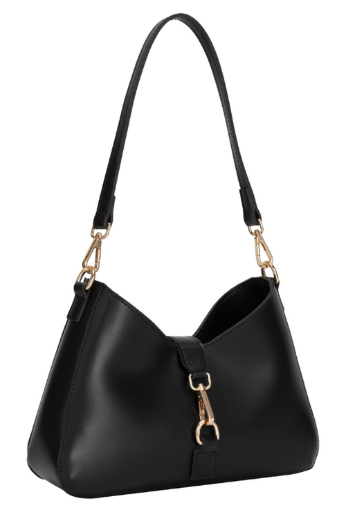 An image of the Every Other Shoulder Bag with Fastening Detail in Black.