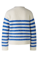 An image of the Oui Striped Jumper in Dark Blue White.