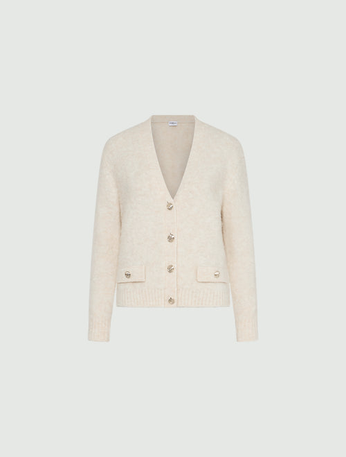 An image of the Marella Ginnico Cardigan in Cream.