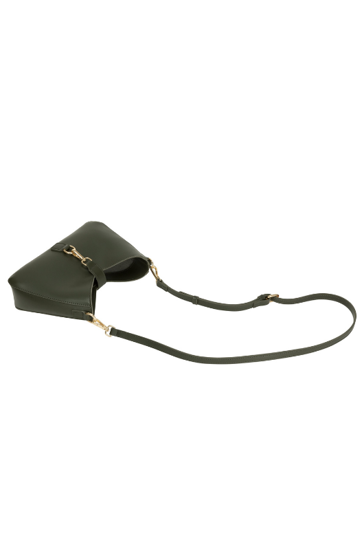 An image of the Every Other Shoulder Bag with Fastening Detail in Green.