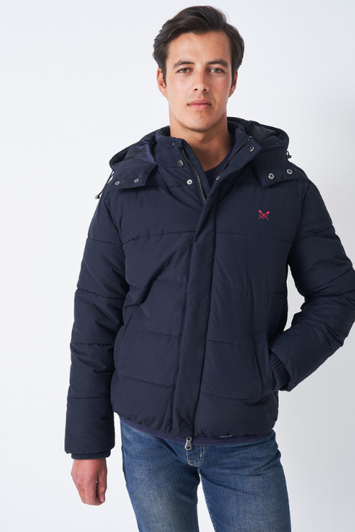 An image of the Crew Clothing Chancellor Jacket in Dark Navy.