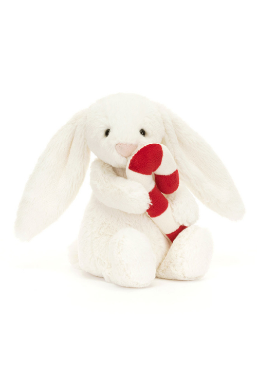 An image of the Jellycat Bashful Bunny with Candy Cane.