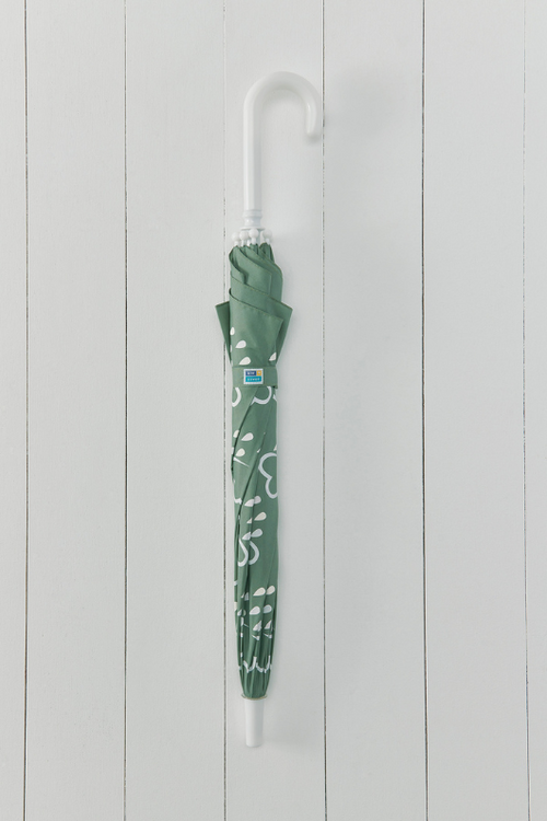 An image of the Grass & Air Little Kids Colour Revealing Umbrella in Khaki Green.