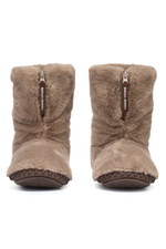 An image of the Bedroom Athletics Monroe Classic Faux Fur Boots in Taupe / Deep Taupe.