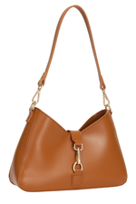 An image of the Every Other Shoulder Bag with Fastening Detail in Tan.