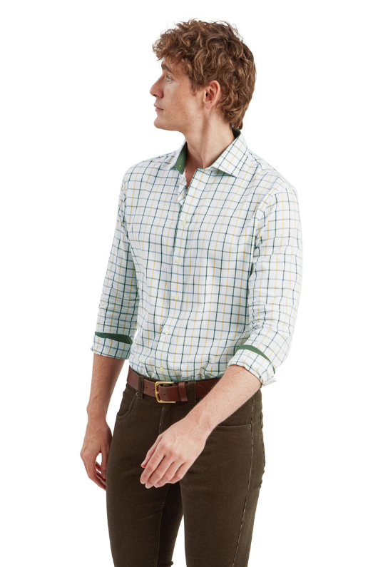 An image of the Schoffel Baconsthorpe Tailored Shirt in Woodland Check.