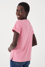 An image of the Crew Clothing Perfect Crew Slub T-Shirt in Pink.