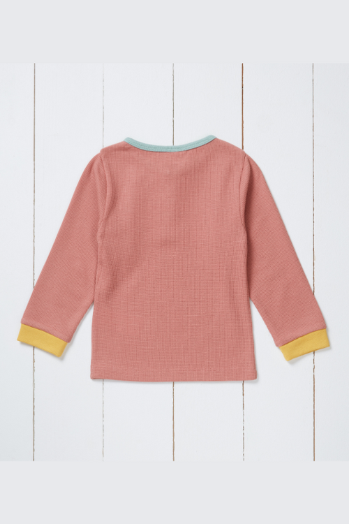 An image of the Grass & Air Waffle Base Layer Top in Rose.