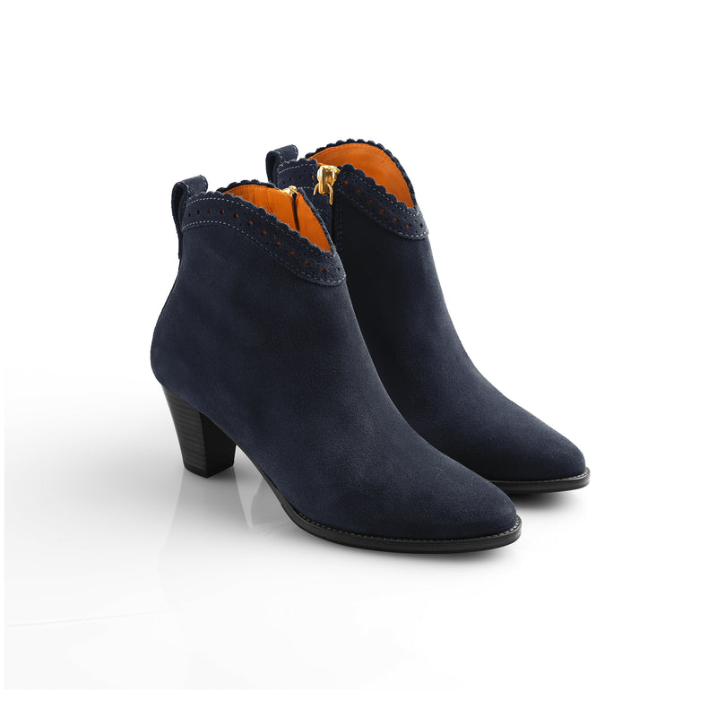 An image of the Fairfax & Favor Regina Ankle Boots in Navy.