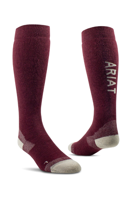 An image of the Ariat Country Performance Merino Socks in Tawny Port.