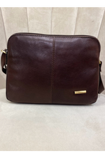 An image of the Nova Leathers Crossbody Bag in Dark Brown.