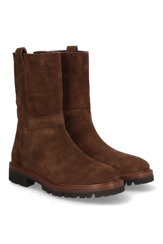 An image of the Alpe Suede Mid Calf Boots in Chocolate.