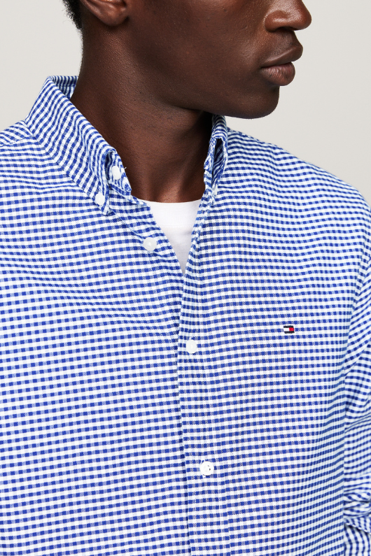 An image of the Tommy Hilfiger Gingham Regular Fit Oxford Shirt in Royal Blue / Check.