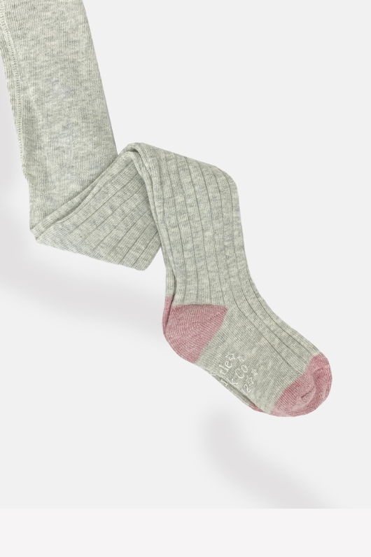 An image of The Little Sock Co Non-Slip Tights in Grey Marl.