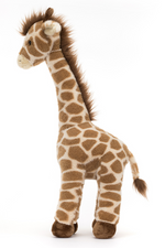 Jellycat Dara Giraffe. A soft toy giraffe with long neck, tall legs, fluffy mane, and happy face.