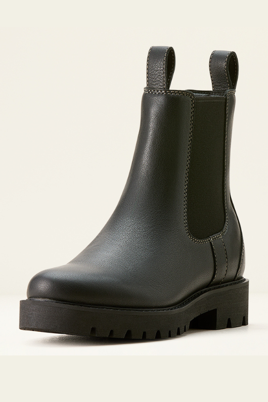 An image of the Ariat Wexford Lug Mid Waterproof Chelsea Boots in Jet Black.