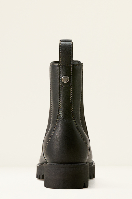 An image of the Ariat Wexford Lug Mid Waterproof Chelsea Boots in Jet Black.