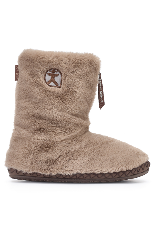 An image of the Bedroom Athletics Monroe Classic Faux Fur Boots in Taupe / Deep Taupe.