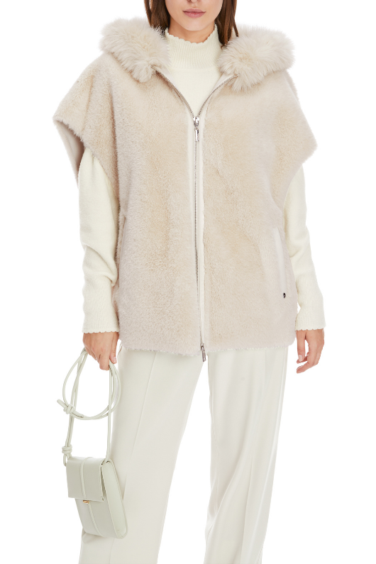 An image of the Marc Cain Hooded Faux Fur Vest