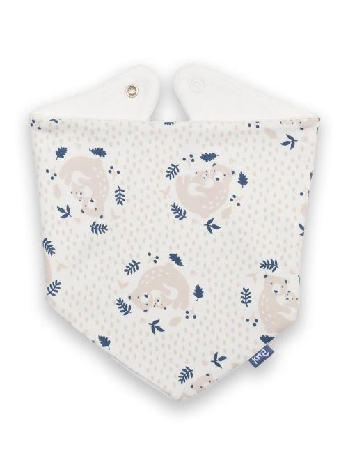 An image of the Kite Snuggle Bear Bib in Cream.