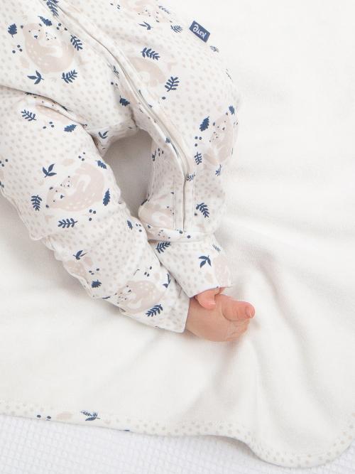 An image of the Kite Snuggle Bear Sleepsuit in Cream.