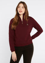 An image of the Dubarry Castlemartyr 1/4 Zip Sweater in Ox Blood.