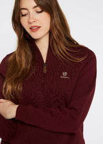 An image of the Dubarry Castlemartyr 1/4 Zip Sweater in Ox Blood.