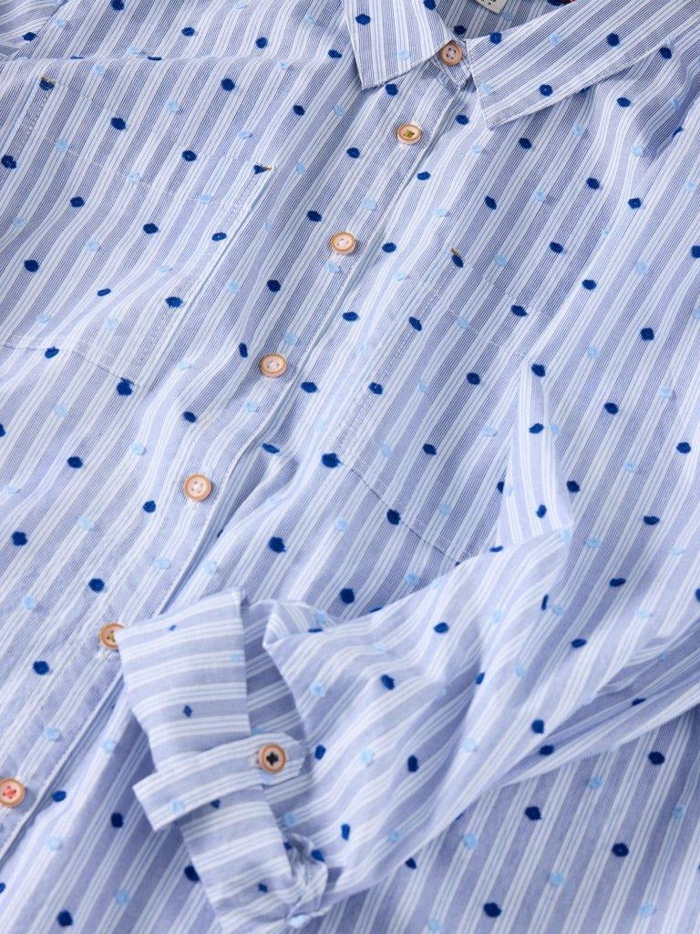 An image of the White Stuff Sophie Organic Cotton Shirt in Light Blue.