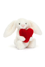 An image of the Jellycat Bashful Red Love Heart Bunny Little.